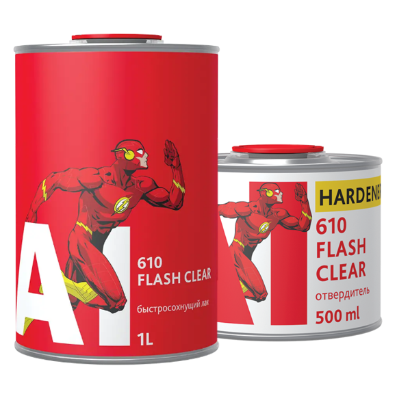 A1 610 FLASH CLEAR Экспресс-лак в комплекте с отвердителем (1000 + 500 мл)