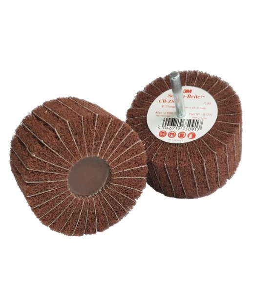 3M™ Лепестковая щётка Scotch-Brite™ CB-ZS на шпинделе, Р80, 75х45 мм
