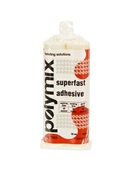 POLYMIX Клей для ремонта пластика двухкомпонентный SUPERFAST, 50 мл, 45 секунд